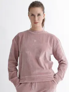 RAREISM Round Neck Cotton Pullover Sweatshirt