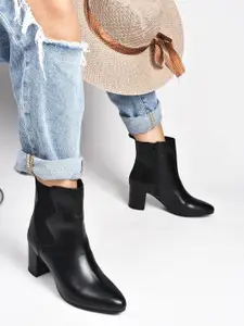 SHUZ TOUCH Women Heeled Mid-Top Chelsea Boots