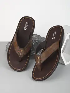 HERE&NOW Men Brown Textured Comfort Sandals