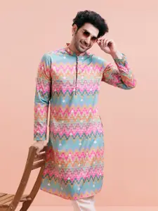 KISAH Men Printed Zari  Regular Fit Kurta