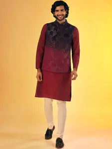 KISAH Regular Pure Cotton Kurta With Pyjamas & Jacket