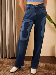 STREET 9 Women Straight Fit High-Rise Clean Look Light Fade Pure Cotton Jeans