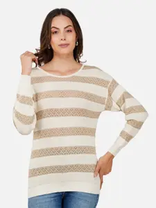 JoE Hazel Striped Acrylic Pullover