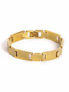 EL REGALO Men Gold-Plated Stainless Steel Link Bracelet