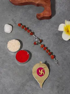EL REGALO Wood Rudraksha Link Bracelet