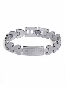 EL REGALO Men Silver-Plated Link Bracelet