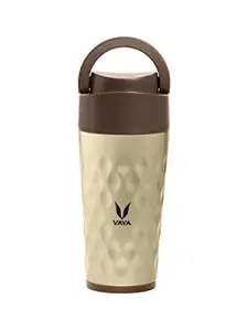 Vaya DRYNK Brown Stainless Steel BPA Free Flask Bottle with Loop Lid 350 ml