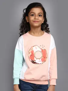V-Mart Girls Self Design Pullover Sweatshirt
