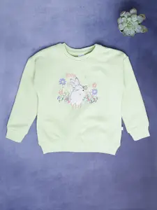 V-Mart Girls Floral Printed Cotton Sweatshirt