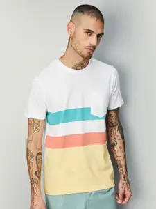max Colorblocked Round Neck Pure Cotton T-shirt