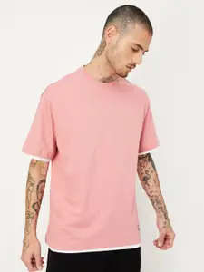 max Round Neck Short Sleeves Cotton Regular T-shirt
