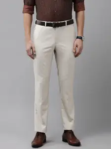 Park Avenue Men Self Design Formal Trousers