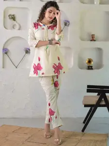 SIDYAL Women Floral Printed Top And Trouser