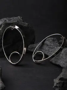 XPNSV Silver-Plated Contemporary Drop Earrings