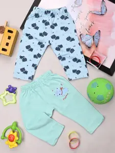 V-Mart Infant Boys Pack Of 2 Mid-Rise Conversational Printed Cotton Pyjamas