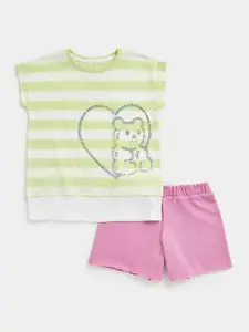 mothercare Girls Embellished Top with Shorts
