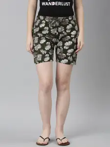 TWIN BIRDS Women Tropical Printed Pure Cotton Lounge Shorts