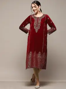 Biba Ethnic Motifs Printed Pure Cotton Straight Kurta