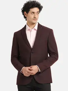 Blackberrys Checked Notched Lapel Collar Single Breasted Slim-Fit Formal Blazer