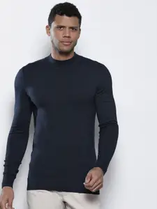 Petrol Solid Round Neck Pullover