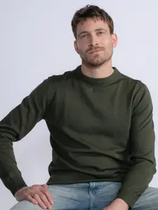 Petrol Round-Neck Regular Fit Pullover