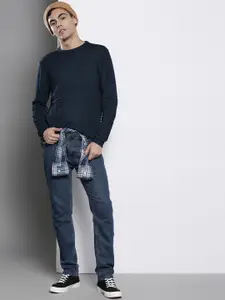 Petrol Self-Striped Pullover