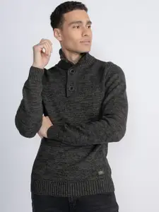 Petrol Mock Collar Pure Cotton Pullover