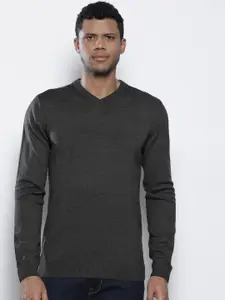 Petrol Solid V-Neck Pullover