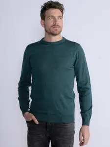 Petrol Round-Neck Regular Fit Pullover