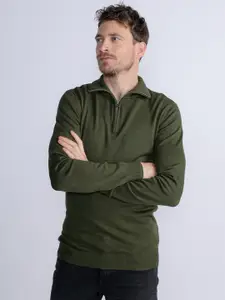 Petrol Polo Collar Regular Fit Pullover