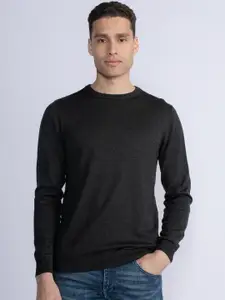 Petrol Round-Neck Regular Fit Pullover