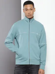 Calvin Klein Jeans Mock Collar Front Open Sweatshirt