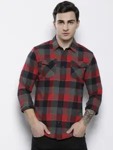 Petrol Pure Cotton Checked Casual Shirt