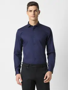 Peter England Men Blue Slim Fit Opaque Formal Shirt
