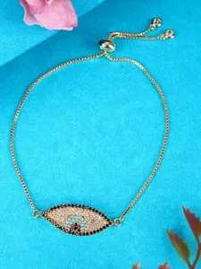 Stylecast X KPOP Brass Gold-Plated Cubic Zirconia-Studded Charm Bracelet
