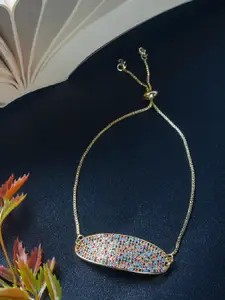 Stylecast X KPOP Brass Cubic Zirconia Gold-Plated Charm Bracelet