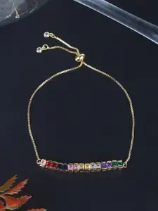 Stylecast X KPOP Gold Plated Cubic Zirconia Charm Bracelet