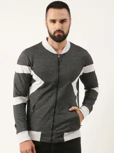 ARISE Men Printed Mock Collar Terry Sweatshirt