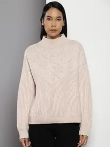 Calvin Klein Mock Collar Ribbed Pullover Sweater