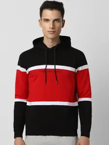 Van Heusen Flex Colourblocked Hooded Pullover Sweatshirt