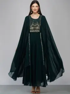 KALINI Embellished Georgette Empire Ethnic Maxi Dress