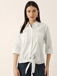 LABEL REGALIA Modern Casual Shirt with Tie-Ups Detail