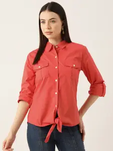 LABEL REGALIA Modern Casual Shirt with Tie-Ups Detail