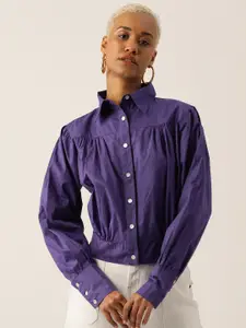 LABEL REGALIA Modern Puff Sleeves Boxy Casual Shirt