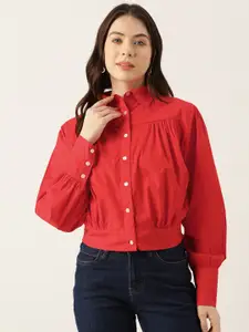 LABEL REGALIA Modern Puff Sleeves Boxy Casual Shirt