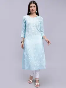 Seva Chikan Floral Embroidered Lucknowi Chikankari Kurta