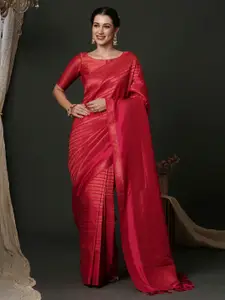 Anouk Pink Ethnic Motifs Woven Design Silk Blend Kanjeevaram Saree