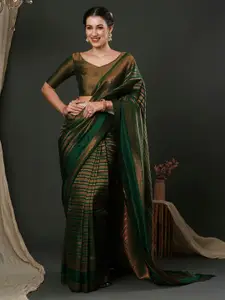 Anouk Green Ethnic Motifs Woven Design Kanjeevaram Saree