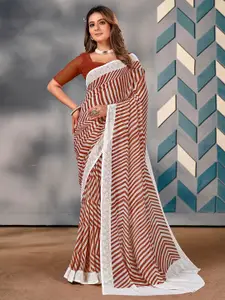 Saree mall Striped Poly Georgette Sarees