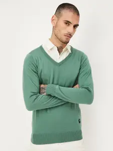 max V-Neck Long Sleeves Acrylic Pullover